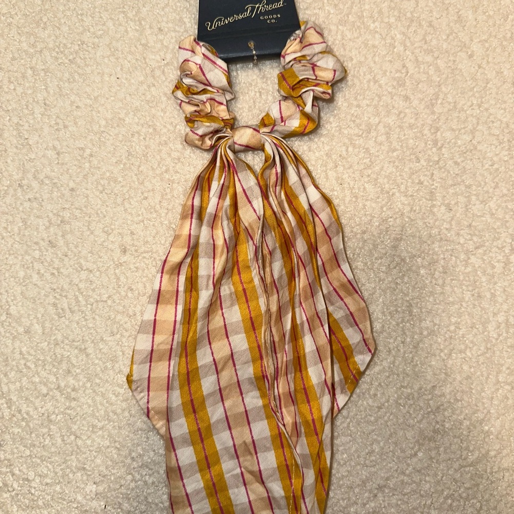Universal Thread Yellow and Pink Bow Scrunchie